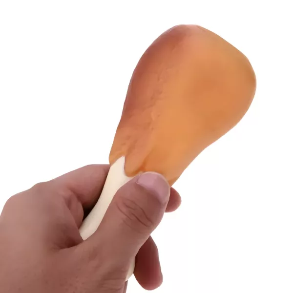 hračka na žvýkání pro psy, pískací hračka pro psy, hračka kuřecí stehno