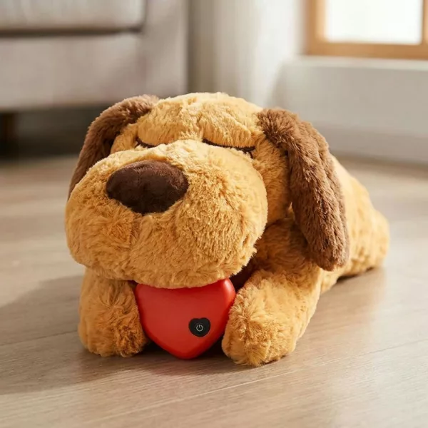 heartbeat dog toy, puppy heartbeat toy, snuggle puppy with heartbeat, stuffed puppy with heartbeat dog toy