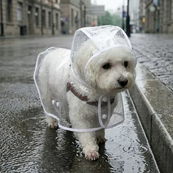 clear dog raincoat with hood